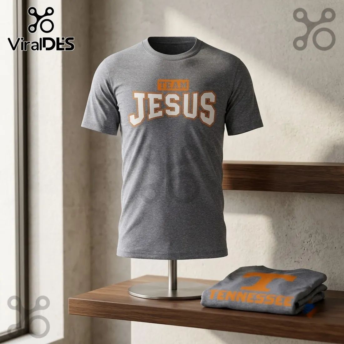Tennessee Volunteers Team Jesus Heather Gray Shirt