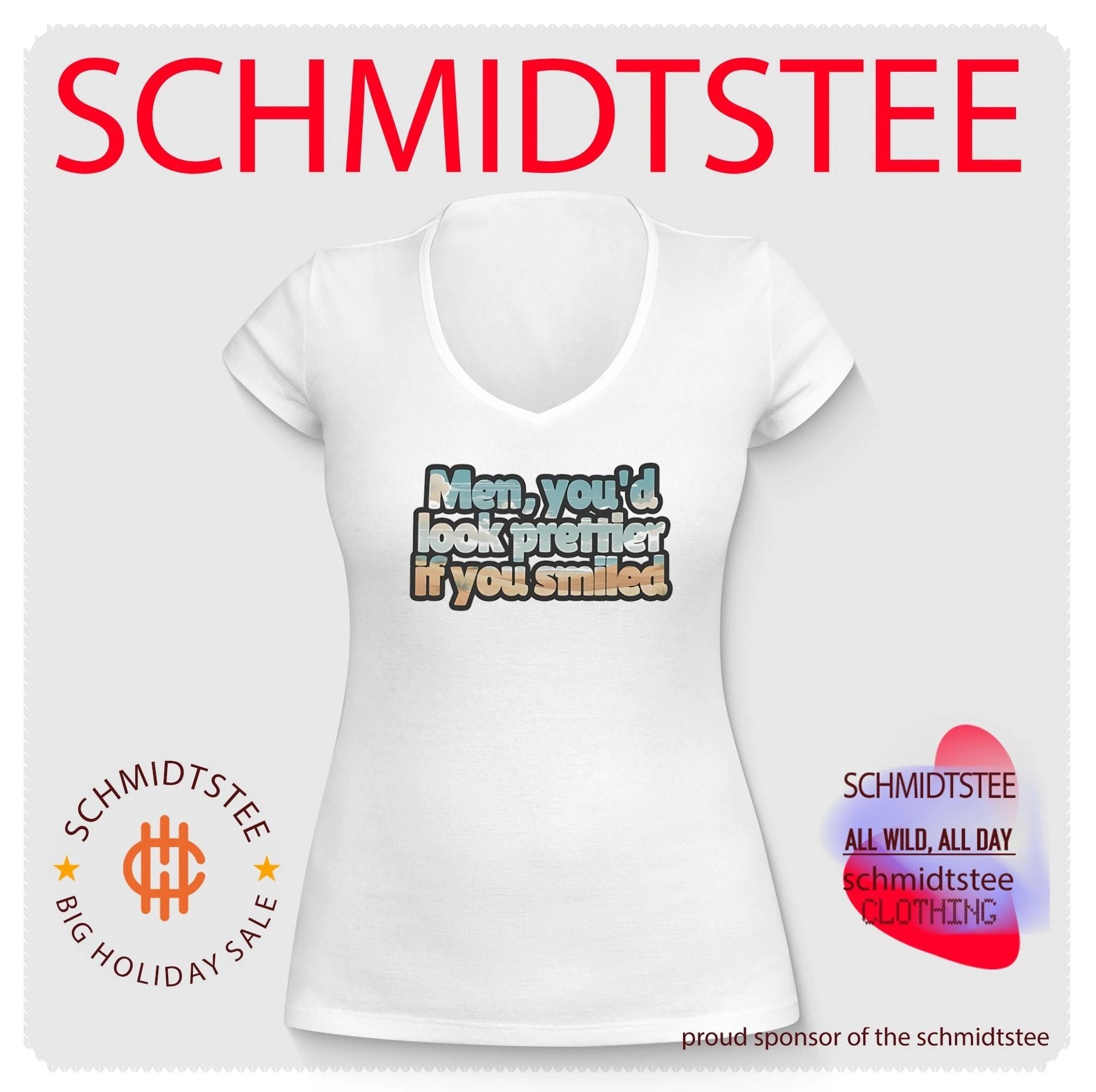Men you’d look prettier if you smiled retro graphic shirt