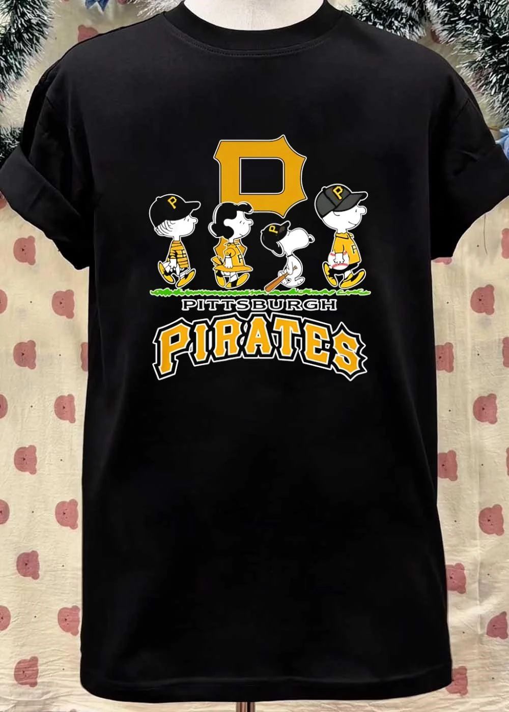 Peanuts Gang Walking Pittsburgh Pirates T-Shirt