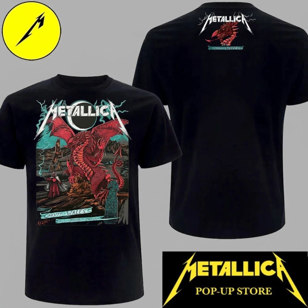 Metallica Red Dragon Fantasy Art Cardiff 2026 Two Sides Shirt