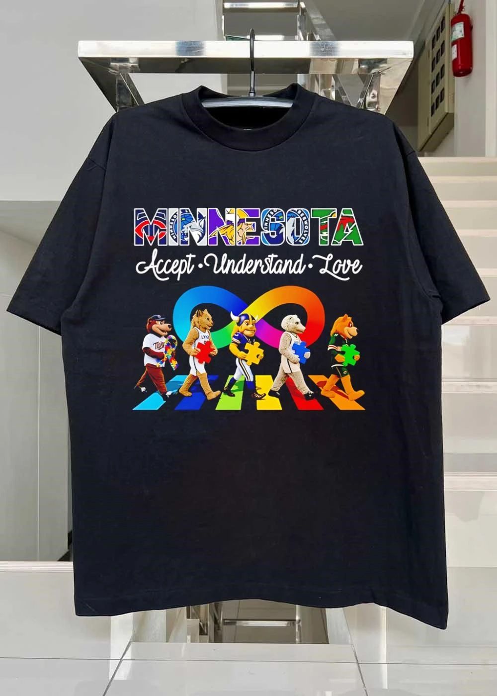 Minnesota Accept Understand Love Rainbow Infinity Sign Mascots Puzzles T-Shirt