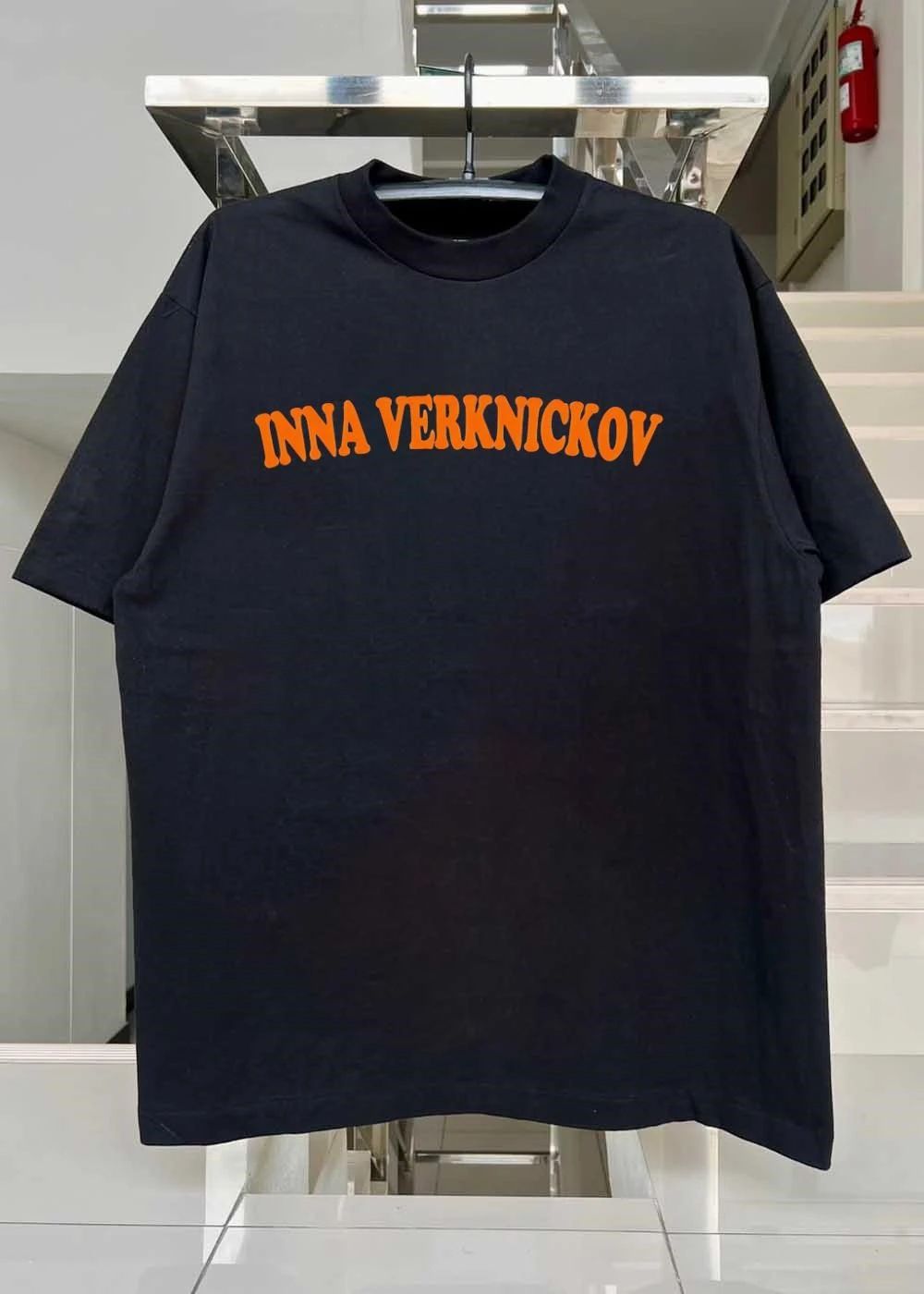 Inna Verknickov Orange Lettering Graphic T-Shirt