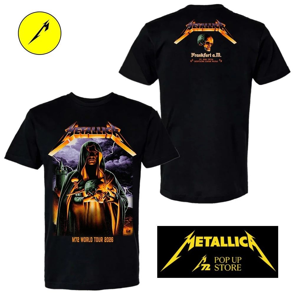 Metallica M72 Frankfurt Germany May 22, 2026 At Deutsche Bank Park Pop-Up Shop Art by Max Löffler Two Sided Shirt