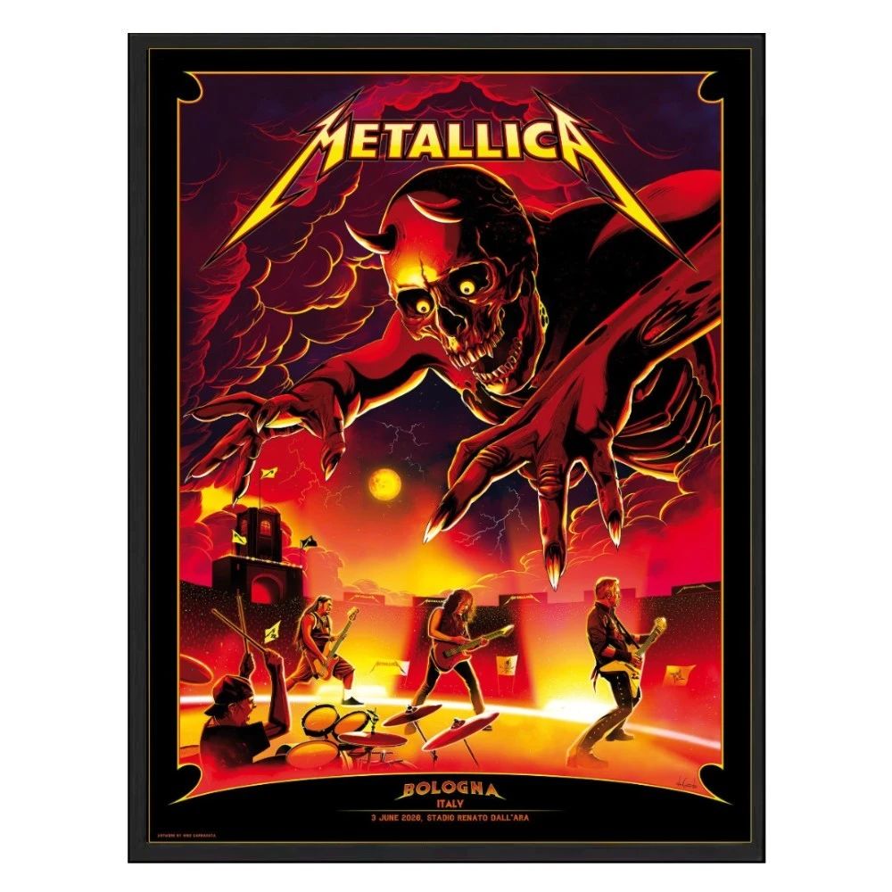 Poster Metallica Bologna Arte Demone Edizione Limitata