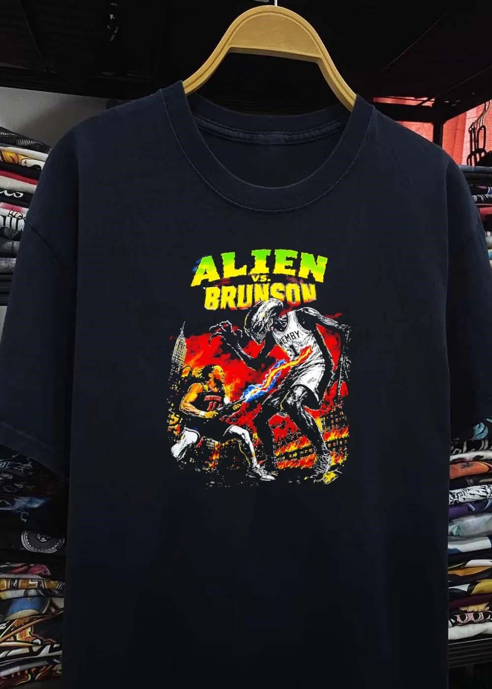 Alien vs Brunson Jalen Fighting Wemby New York Spurs NBA T-Shirt