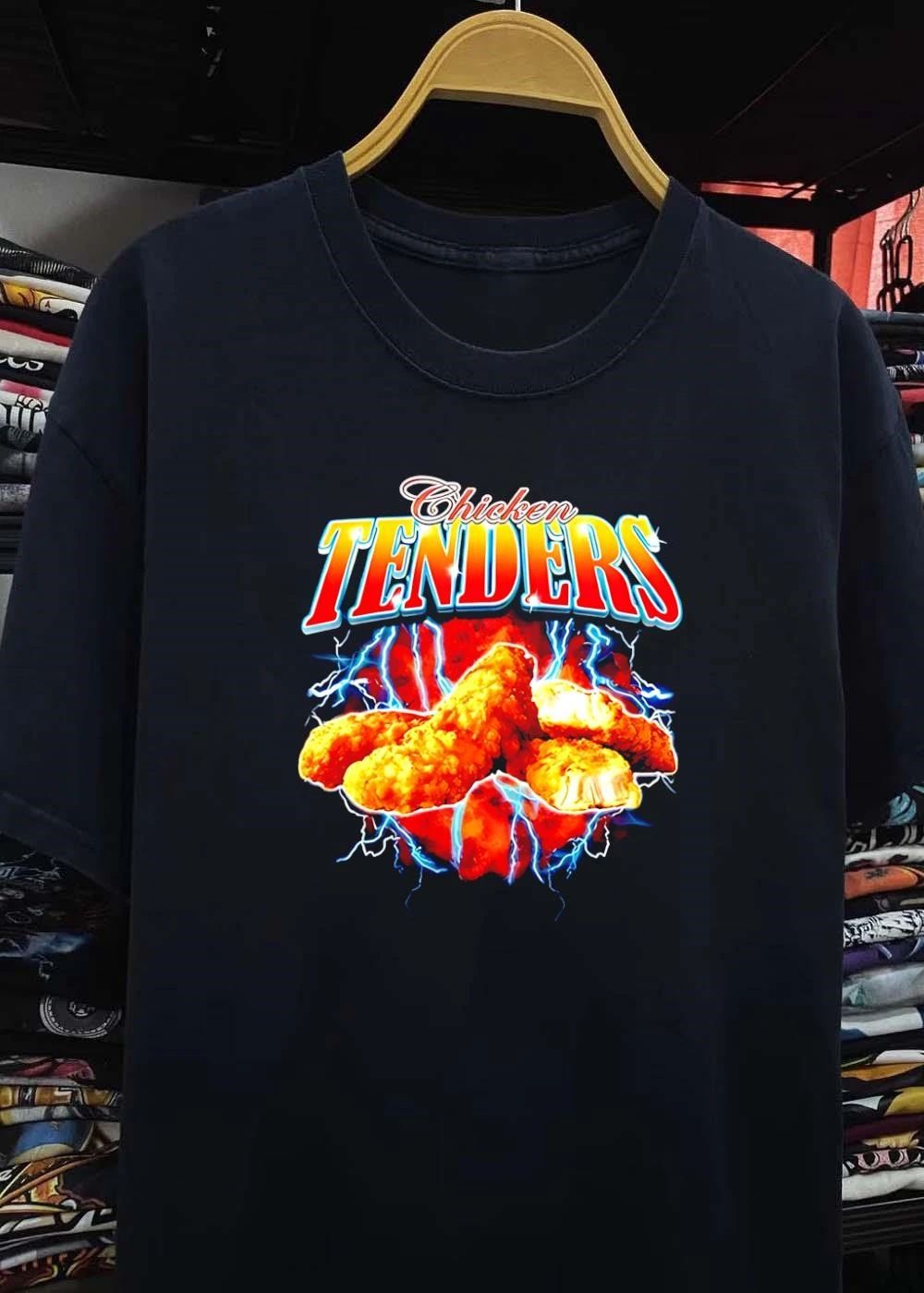 Electrifying Food Apparel Chicken Tenders Lightning Fried Fast Food T-Shirt