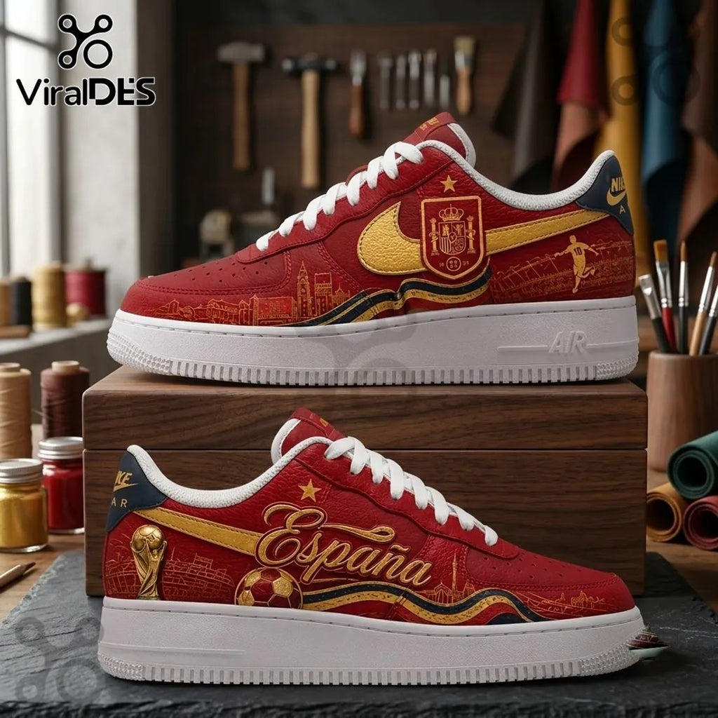 Spain National Football Team Custom AF1 Sneakers