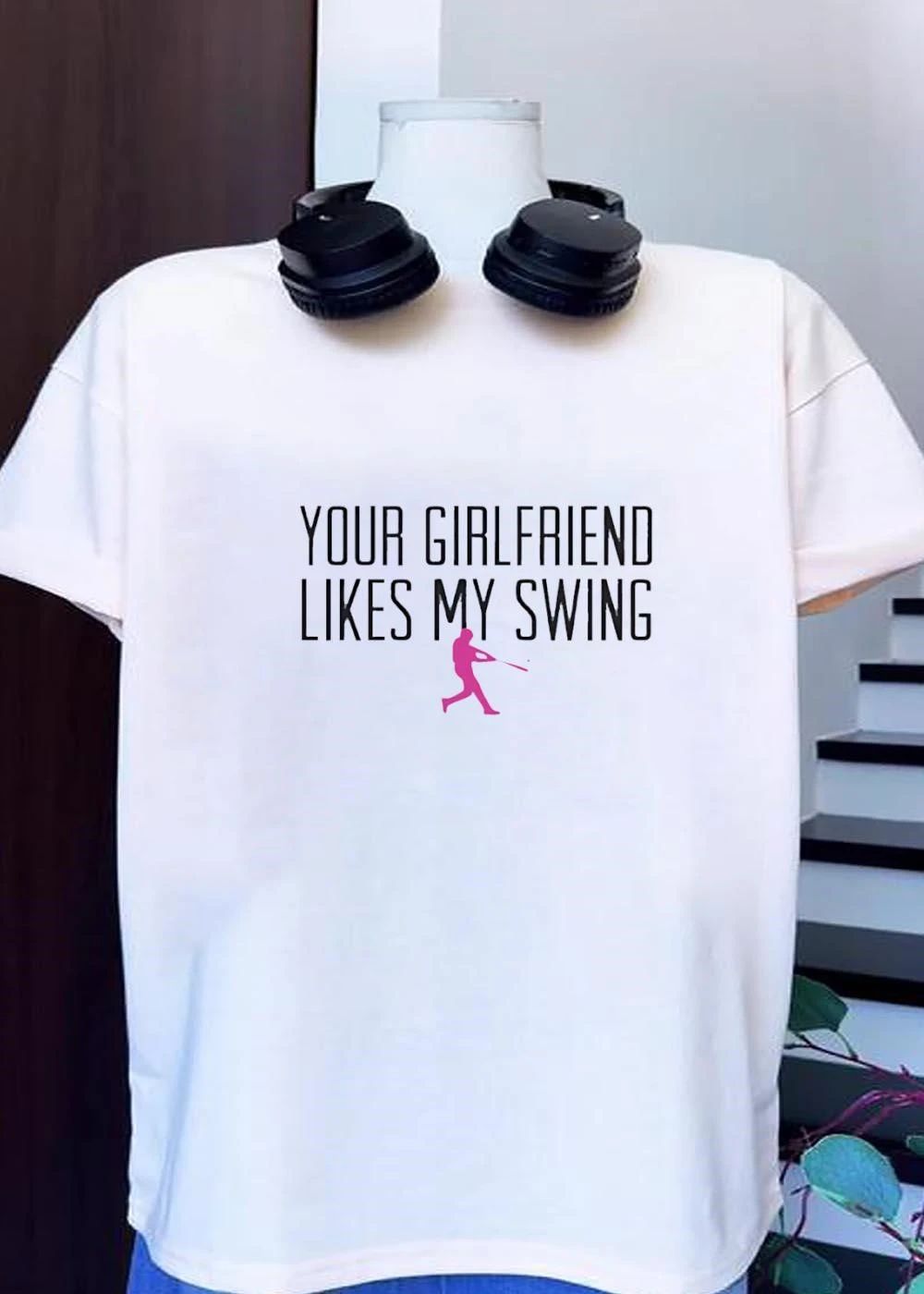 Swing Baseball batting Softball hitter funny humor girlfriend your girlfriend likes my swing shirt