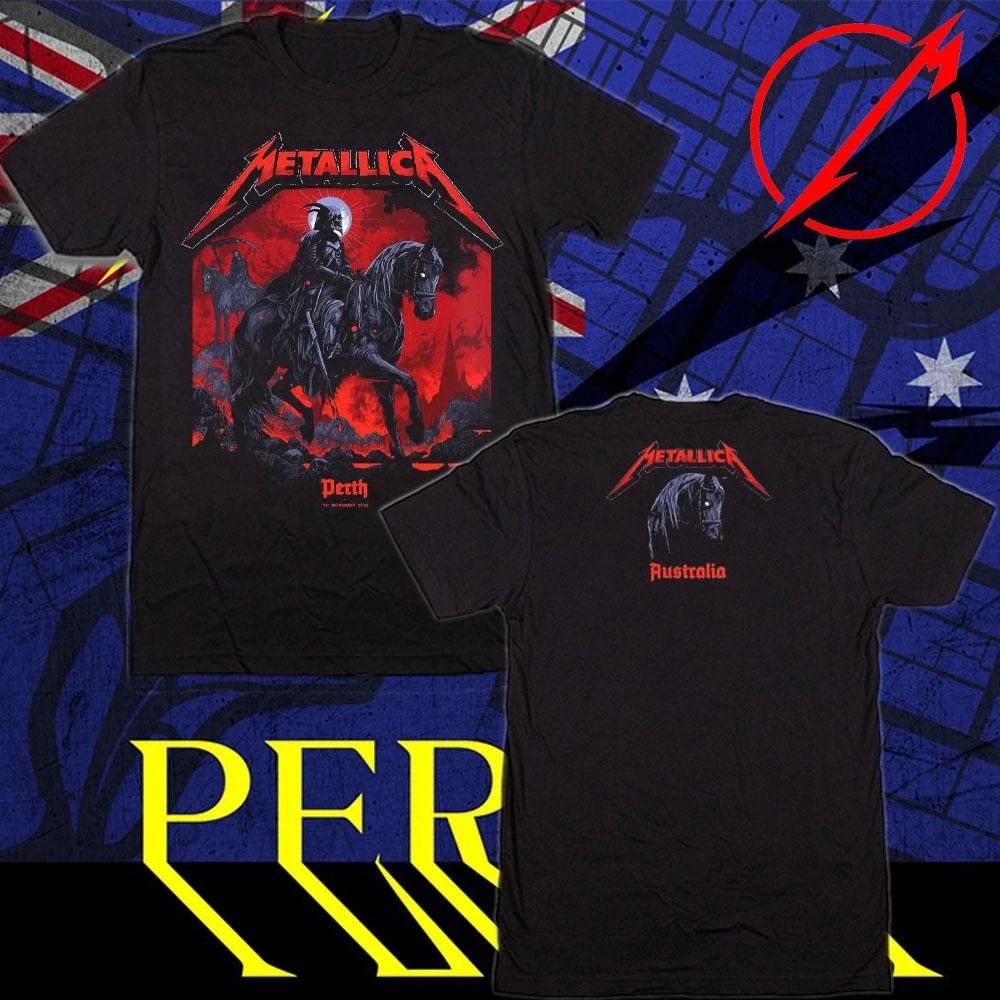 Metallica M72 Perth Australia 2025 The Skeleton Knight Two Sided T-Shirt