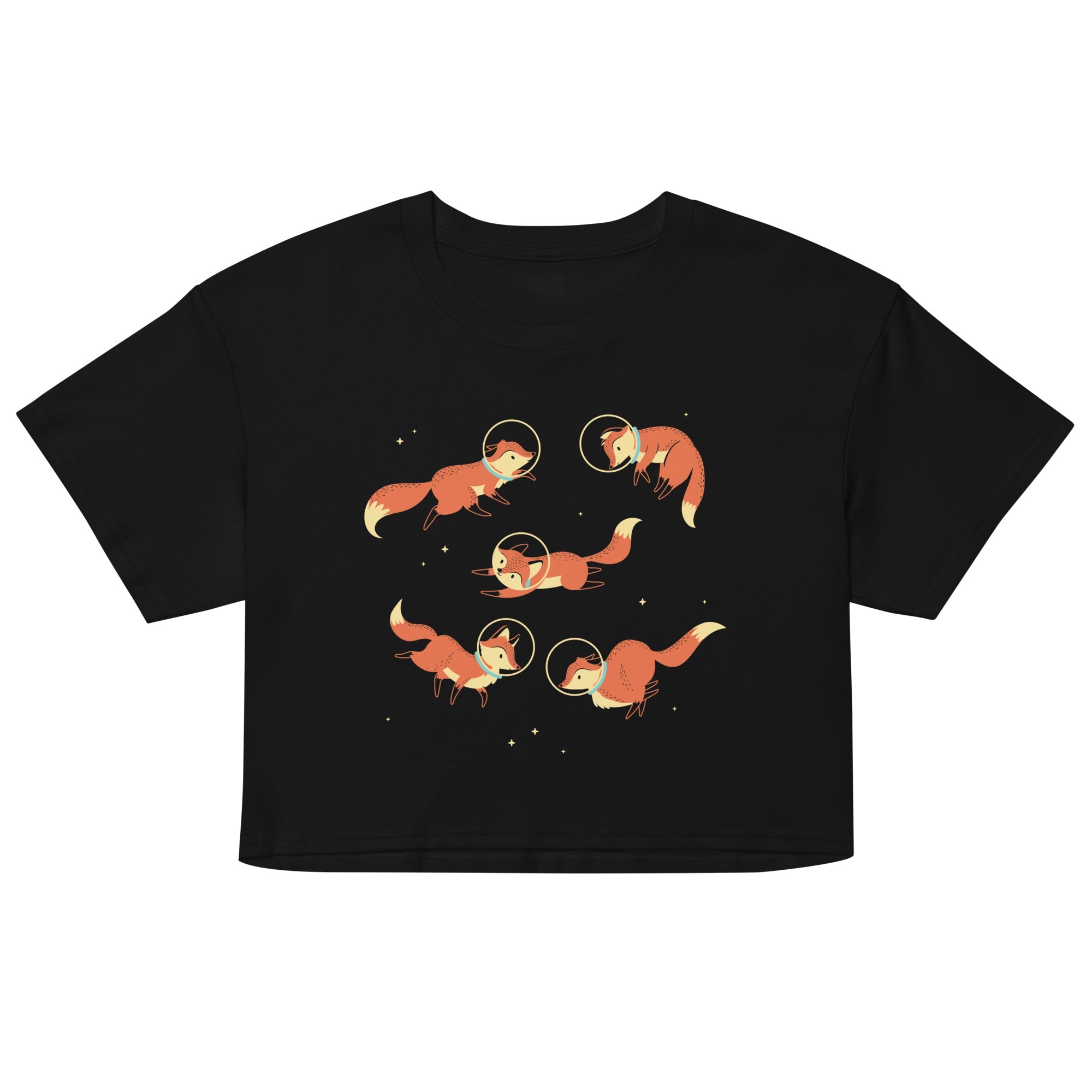 Foxes In Space Women's Crop Tee