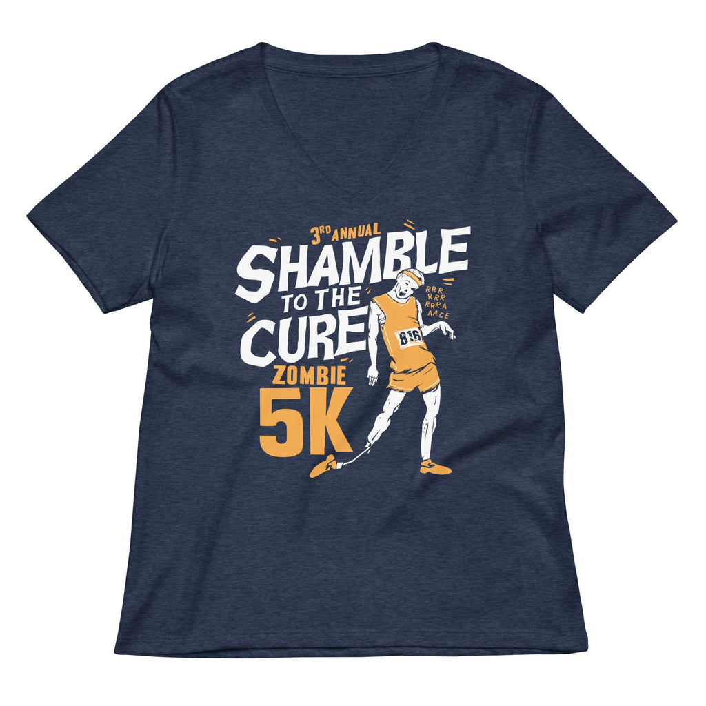 Shamble To The Cure Zombie 5K Women's V-Neck Tee