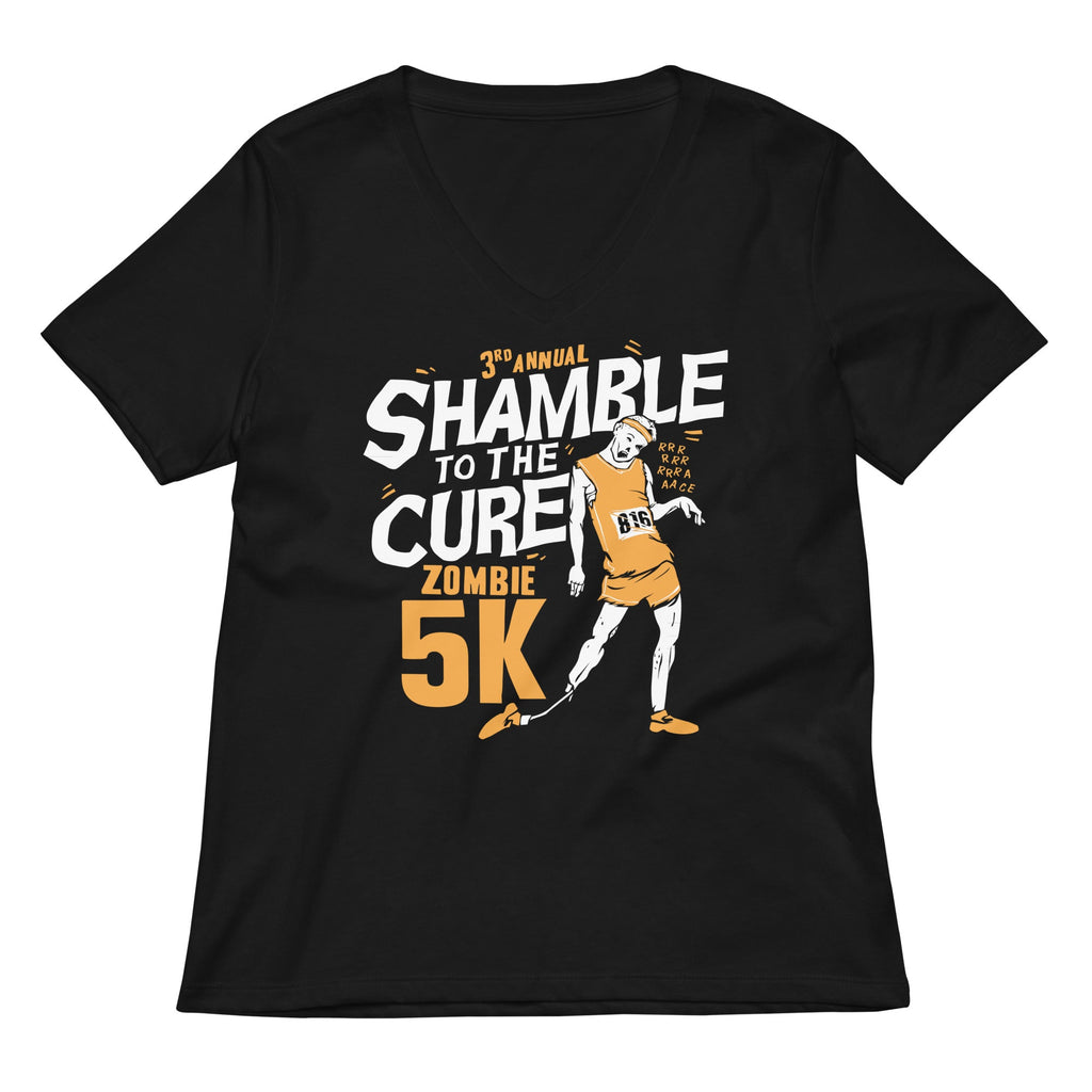 Shamble To The Cure Zombie 5K Women's V-Neck Tee